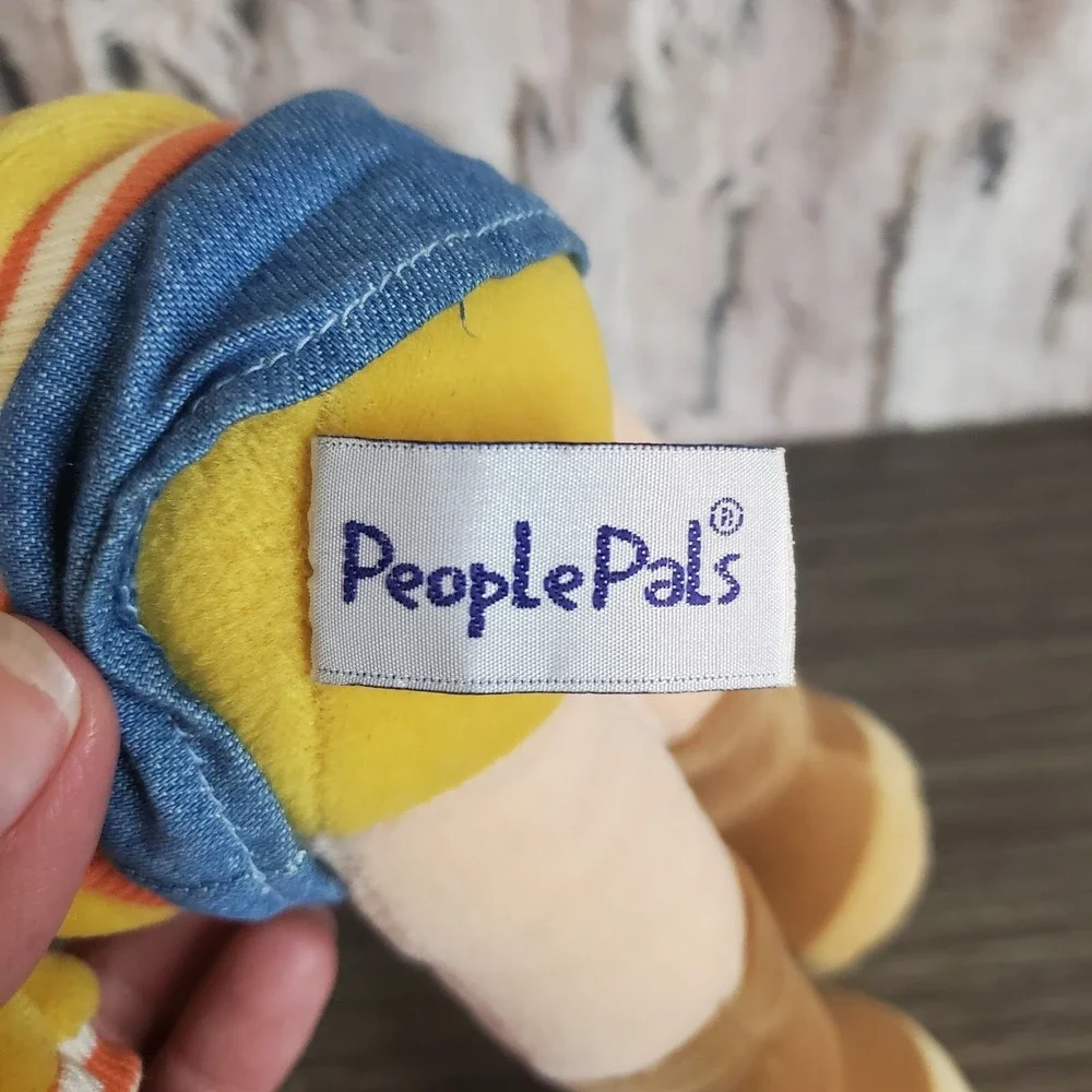 People Pals Curly Red Hair Plush Doll Wearing Jean‎ Skirt Yellow Jacket 13